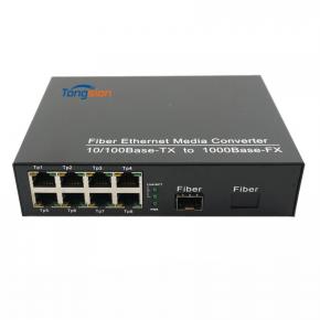 1000M 1 منافذ SFP 8 منافذ RJ45 محول الوسائط SFP