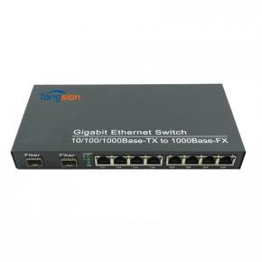 1000Base-TX 2 منافذ SFP 8 منافذ RJ45 محول الوسائط SFP