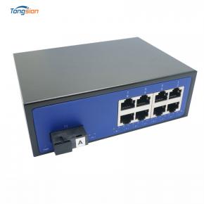 10/100 / 1000M 1Fiber + 8RJ45 Ports Simplex Fiber Switch