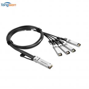 40G QSFP + إلى 4SFP + DAC 1M AWG30 Twinax كابل نحاسي سلبي مباشر متصل